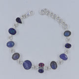 Tanzanite With Multistone Silver Bracelets