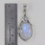 Rainbow Moonstone Gemstone Silver Pendant