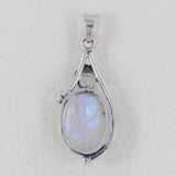 Rainbow Moonstone Gemstone Silver Pendant