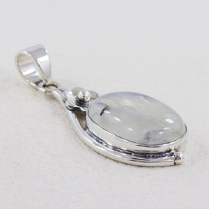 Rainbow Moonstone Silver Pendant