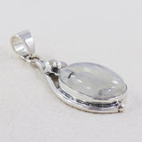 Rainbow Moonstone Gemstone Silver Pendant