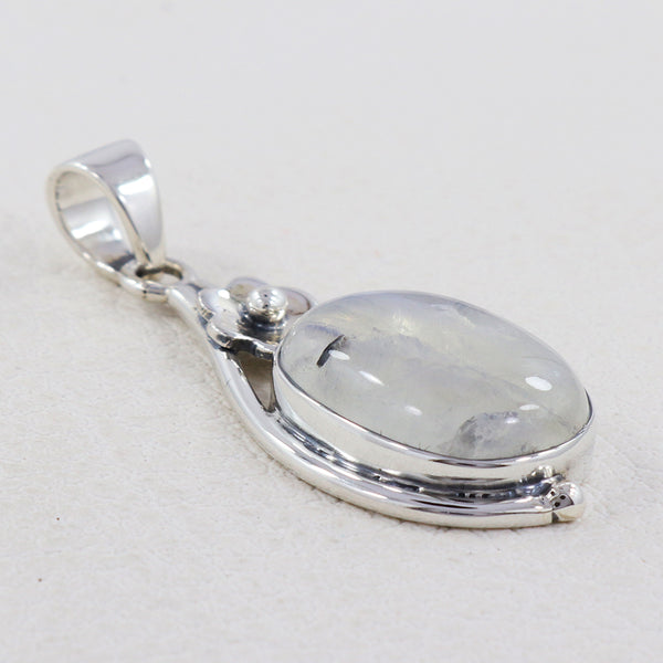 Rainbow Moonstone Silver Pendant