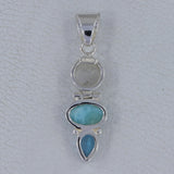 Rainbow Moonstone Silver Pendent