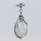 Rainbow Moonstone Gemstone Silver Pendant