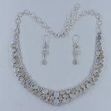 Gorgeous Moonstone Silver Necklace Earring Jewelry Set