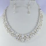 Gorgeous Moonstone Silver Necklace Earring Jewelry Set