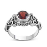 925 Starling Silver Garnet Ring