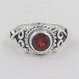 925 Starling Silver Garnet Ring