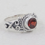 925 Starling Silver Garnet Ring