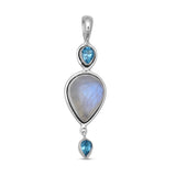 Rainbow Moonstone Sterling Silver Pendant - Moonstone Jewelry