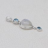 Rainbow Moonstone Sterling Silver Pendant - Moonstone Jewelry