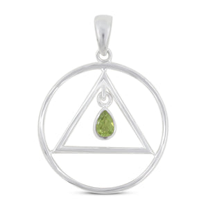 925 Sterling Silver Garnet Pendant