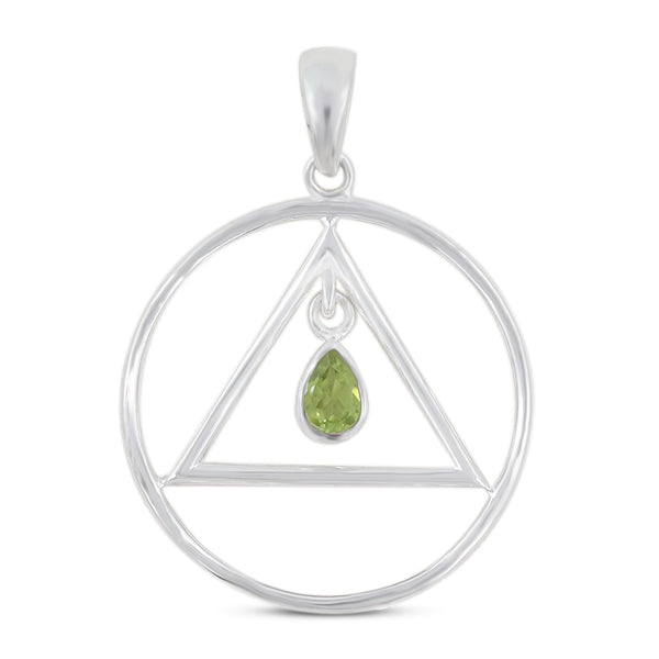 925 Sterling Silver Garnet Pendant