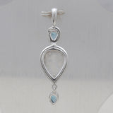 Rainbow Moonstone Sterling Silver Pendant - Moonstone Jewelry