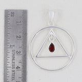 925 Starling Silver Garnet Pendant