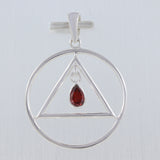 925 Starling Silver Garnet Pendant