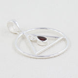 925 Starling Silver Garnet Pendant