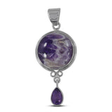 925 Sterling Silver Amethyst Lace Pendant