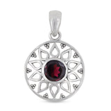 Garnet Pendant 925 Sterling Silver