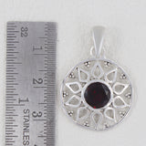 Garnet Pendant 925 Sterling Silver