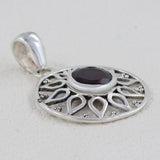 Garnet Pendant 925 Sterling Silver