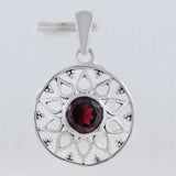 Garnet Pendant 925 Sterling Silver