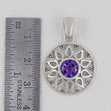 Garnet Pendant 925 Sterling Silver