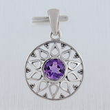 Garnet Pendant 925 Sterling Silver