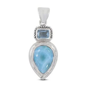 925 Sterling Silver Larimar Pendant
