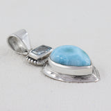 Larimar, Blue Topaz 925 Silver Pendant