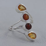 Citrine & Garnet Gemstone Women Gift Ring