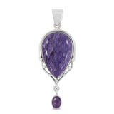 925 Sterling Silver Charoite Pendant