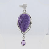 925 Sterling Silver Charoite Pendant