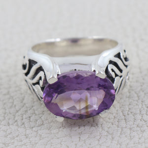 Amethyst Silver Rings