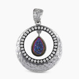 925 Sterling Silver Titanium Druzy Pendants