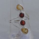 Citrine & Garnet Gemstone Women Gift Ring