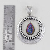 Titanium Druzy 925 Sterling Silver Pendant