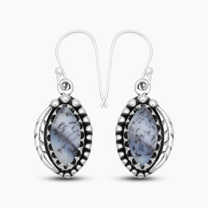 925 Silver Dendritic Opal Earrings
