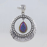 Titanium Druzy 925 Sterling Silver Pendant