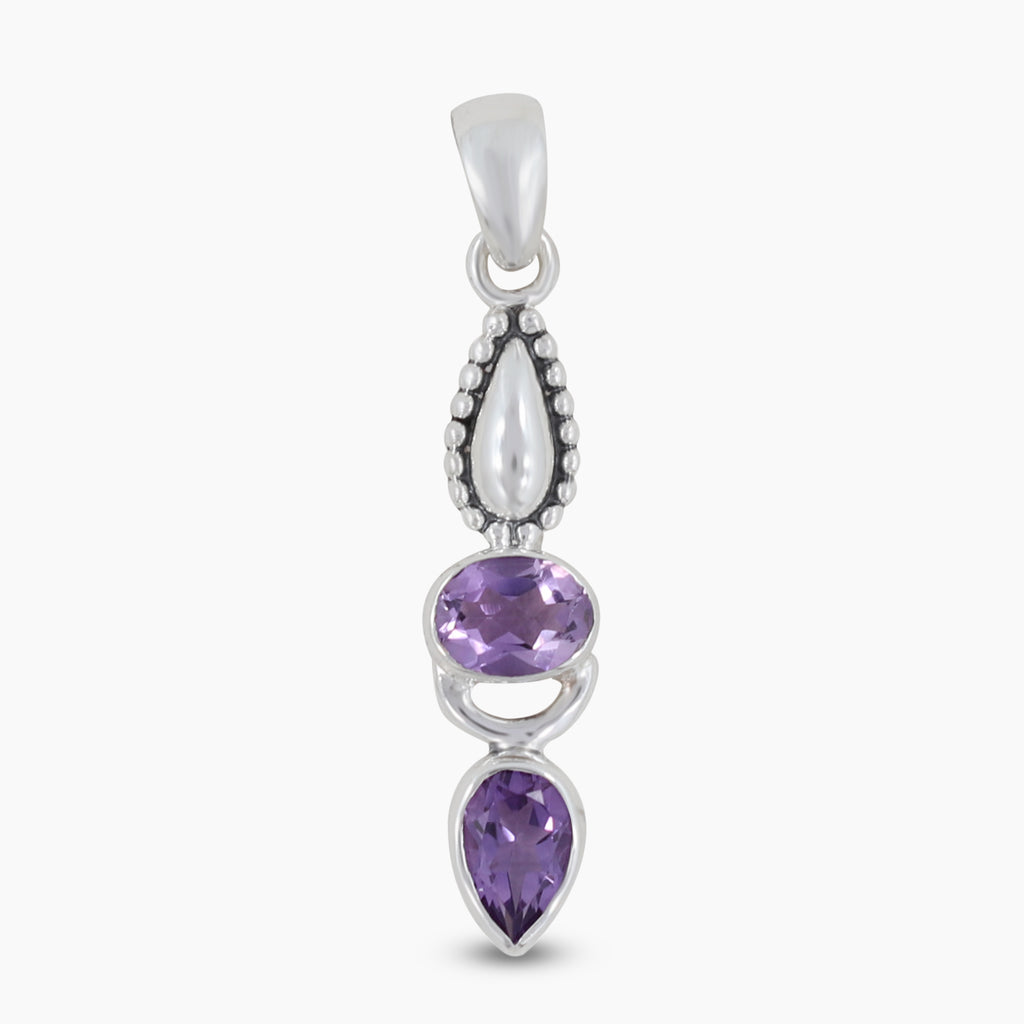 925 Sterling Silver Amethyst Pendants