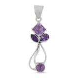 Purple Amethyst Pendant in 925 Sterling Silver