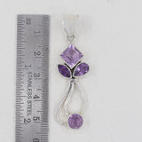 Purple Amethyst Pendant in 925 Sterling Silver