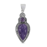 925 Sterling Silver Charoite Pendant