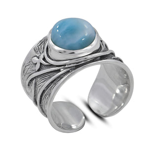 925 Sterling Silver Larimar Rings