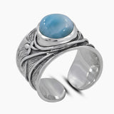 925 Sterling Silver Larimar Rings