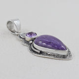 Charoite Gemstone 925 Sterling Silver Pendant