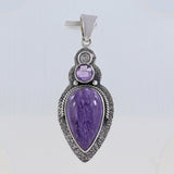 925 Sterling Silver Charoite Pendant