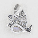 Moonstone 925 Sterling Silver Flying Bird Pendant