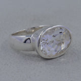 Crystal Quartz Solid Sterling Silver Men's Ring