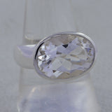 Crystal Quartz Solid Sterling Silver Men's Ring